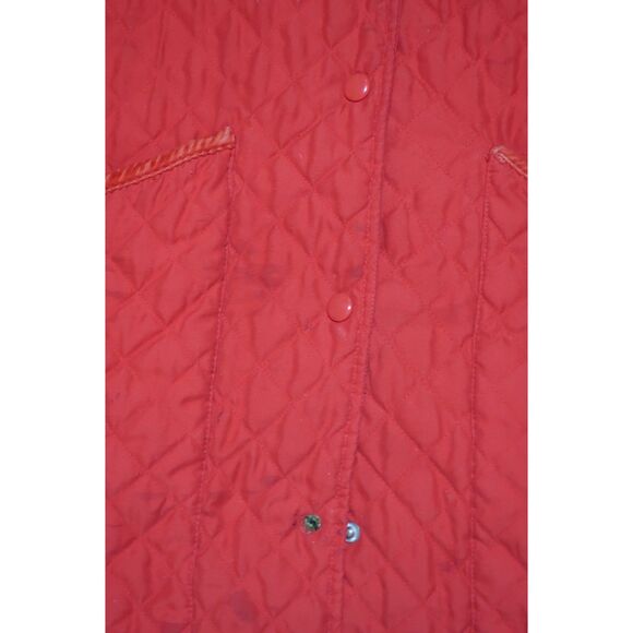 VTG Red Quilted Coat with Corduroy Collar Liz Claiborne - Picture 4 of 7